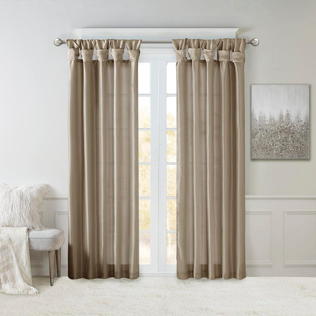 Emilia 108" Twist Tab Window Curtain Collection Pewter Olliix.com