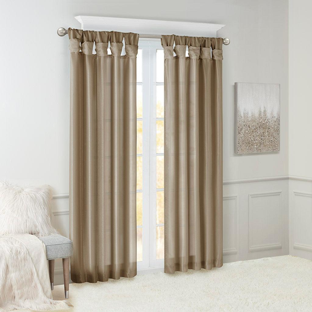 Emilia 108" Twist Tab Window Curtain Collection Pewter Olliix.com