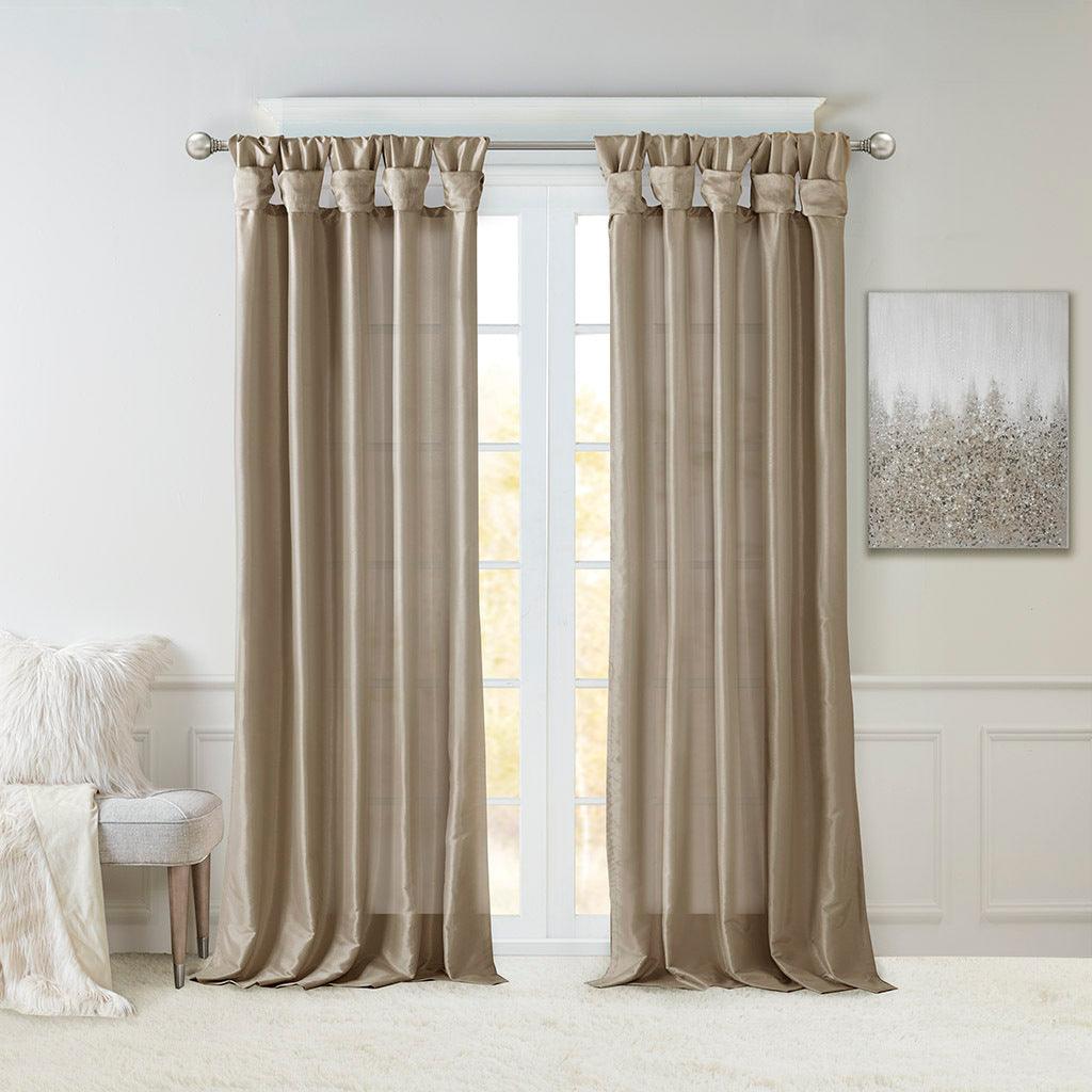 Emilia 108" Twist Tab Window Curtain Collection Pewter Olliix.com