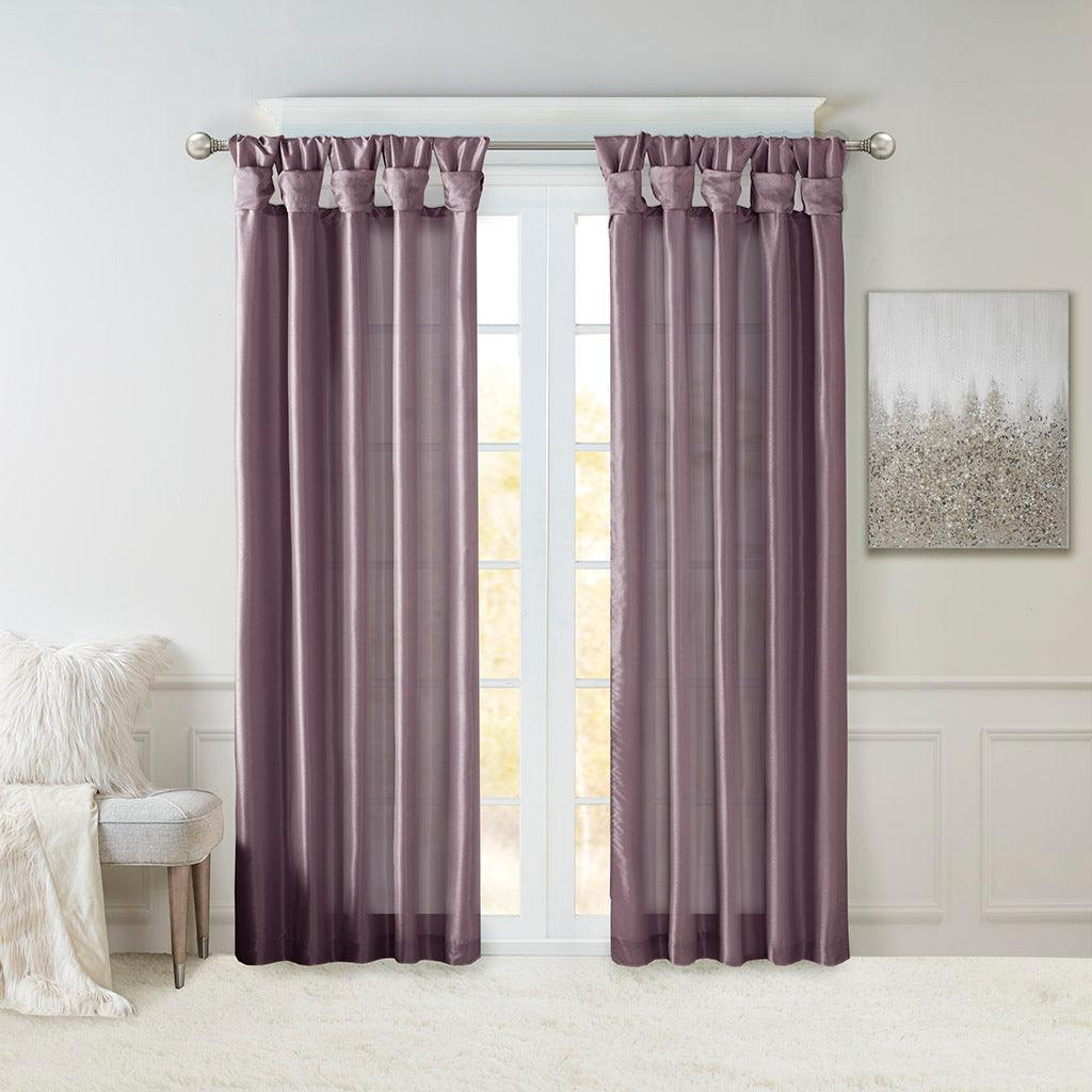 Emilia 108" Twist Tab Window Curtain Collection Purple Olliix.com