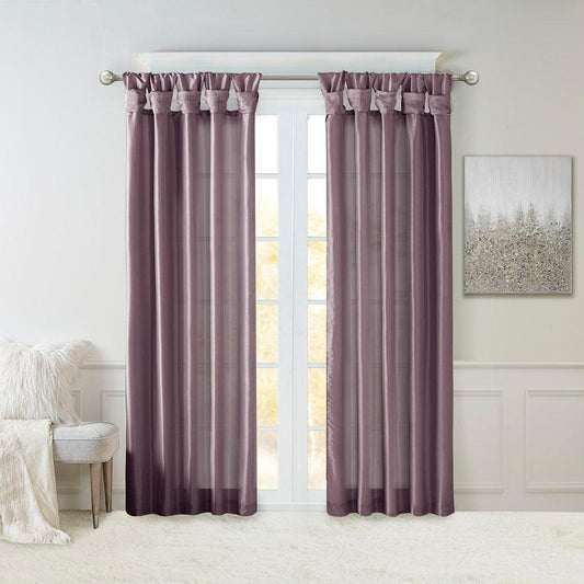 Emilia 108" Twist Tab Window Curtain Collection Purple Olliix.com