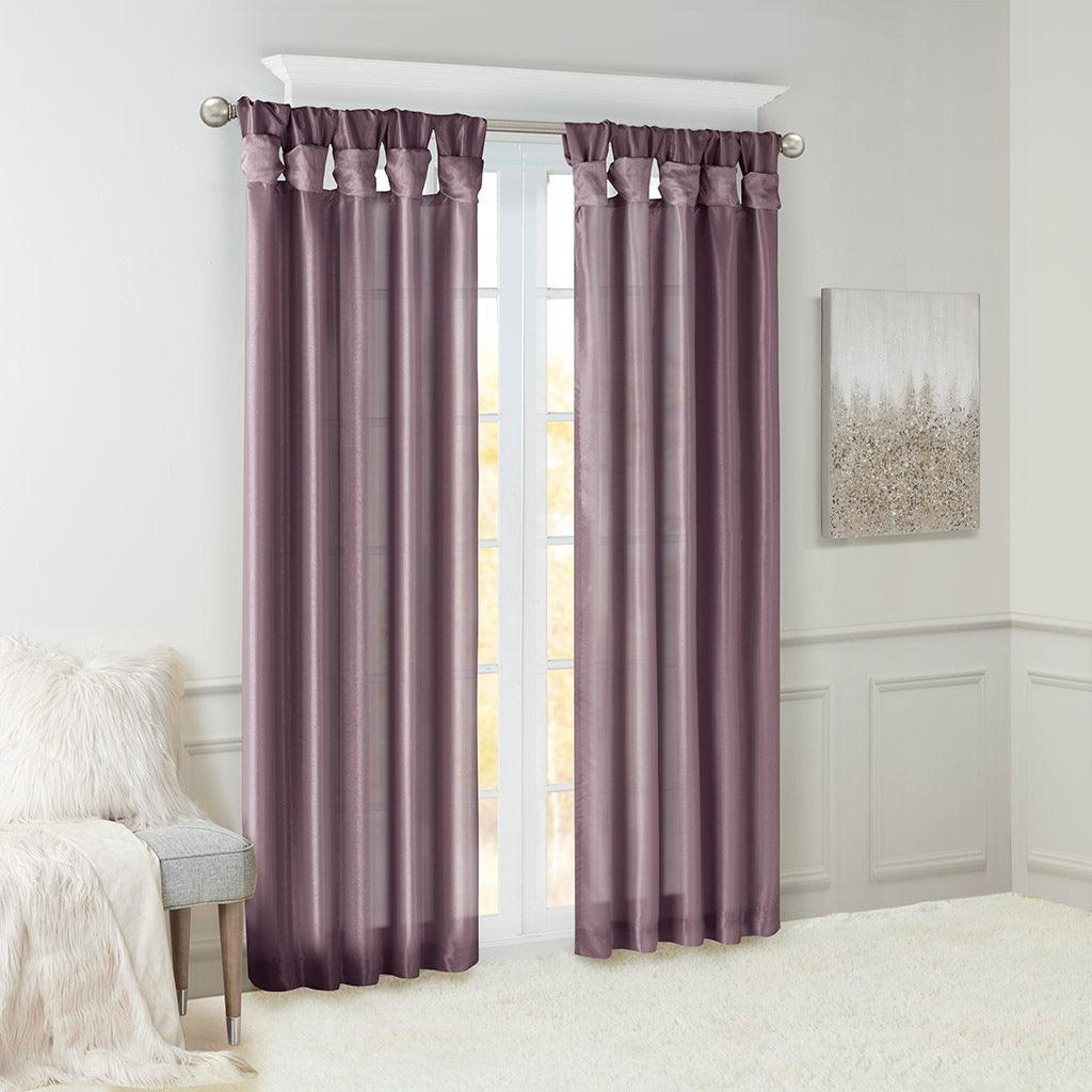 Emilia 108" Twist Tab Window Curtain Collection Purple Olliix.com