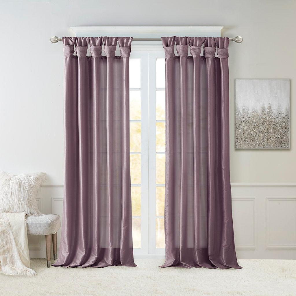 Emilia 108" Twist Tab Window Curtain Collection Purple Olliix.com