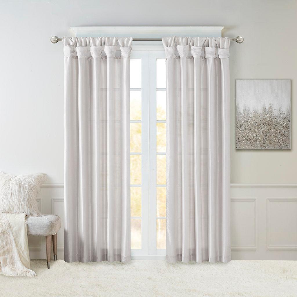 Emilia 108" Twist Tab Window Curtain Collection Silver Olliix.com