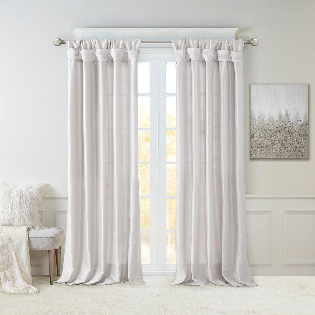 Emilia 108" Twist Tab Window Curtain Collection Silver Olliix.com