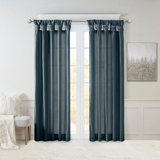 Emilia 108" Twist Tab Window Curtain Collection Teal Olliix.com