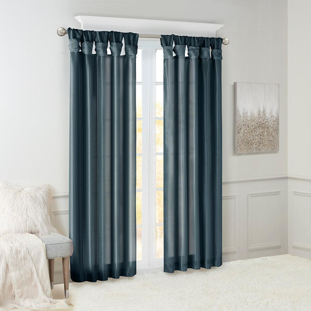 Emilia 108" Twist Tab Window Curtain Collection Teal Olliix.com