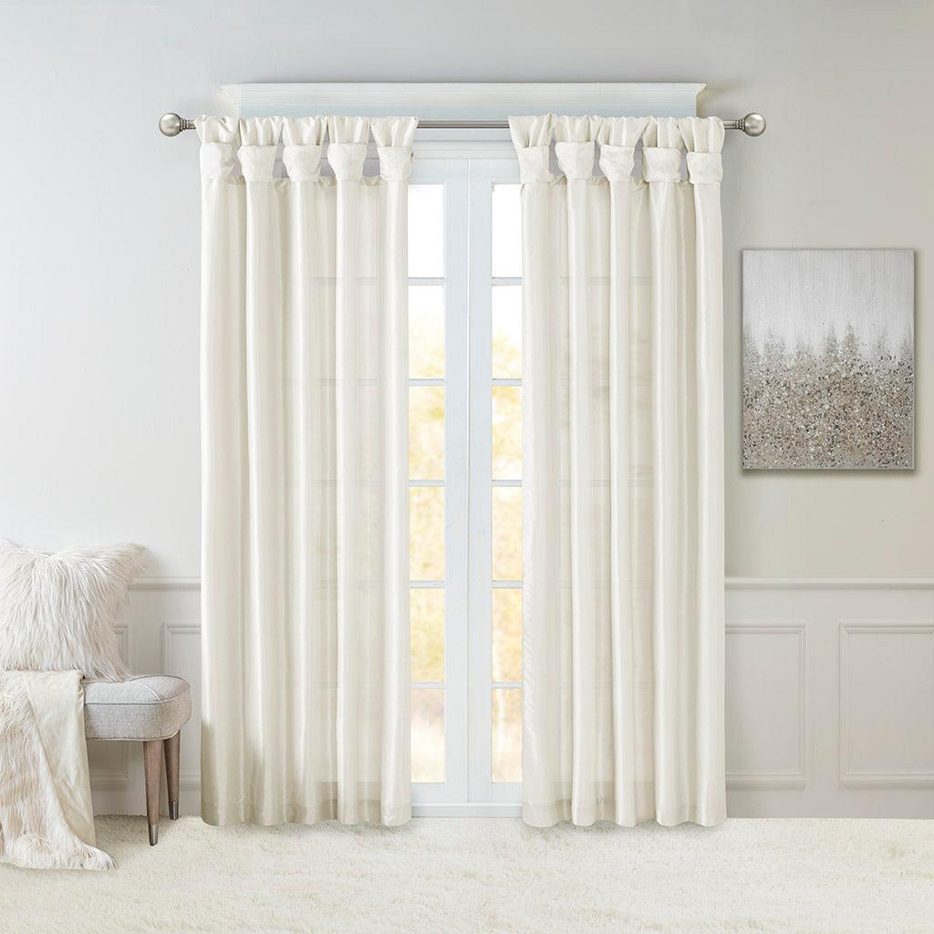 Emilia 108" Twist Tab Window Curtain Collection White Olliix.com