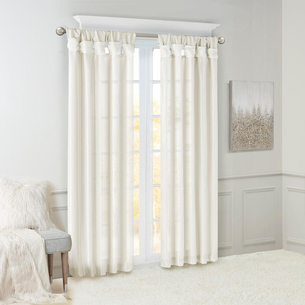 Emilia 108" Twist Tab Window Curtain Collection White Olliix.com