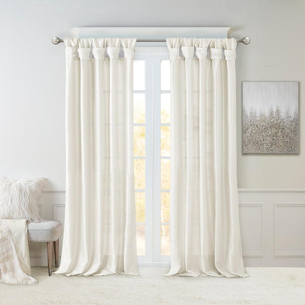 Emilia 108" Twist Tab Window Curtain Collection White Olliix.com