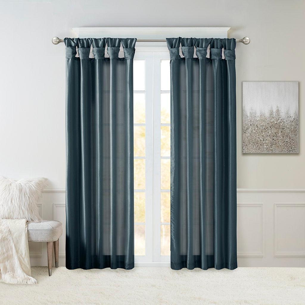 Emilia 120" Twist Tab Window Curtain Collection Teal Olliix.com