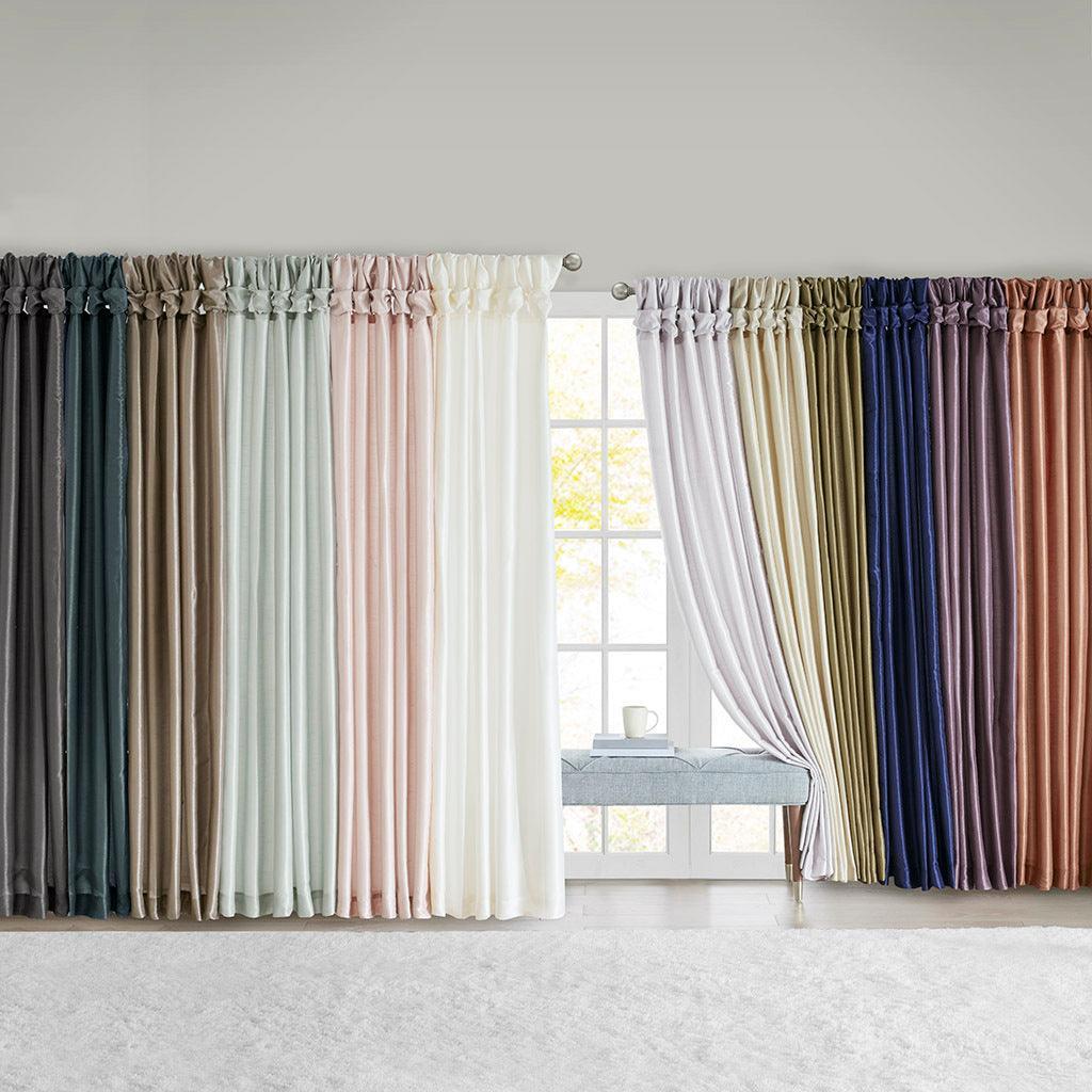 Emilia 84 H Twist Tab Window Curtain Collection Charcoal Olliix.com