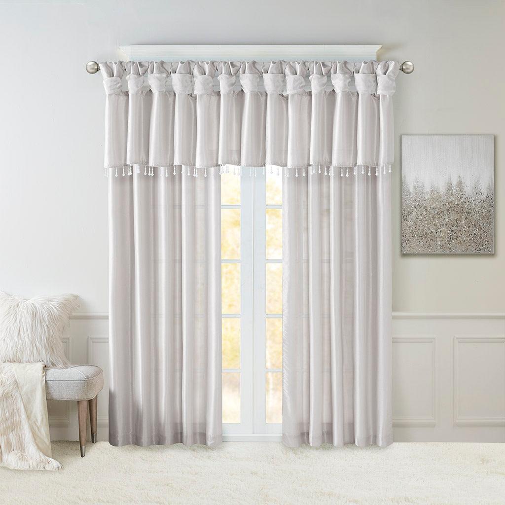 Emilia 84 H Twist Tab Window Curtain Collection Silver Olliix.com