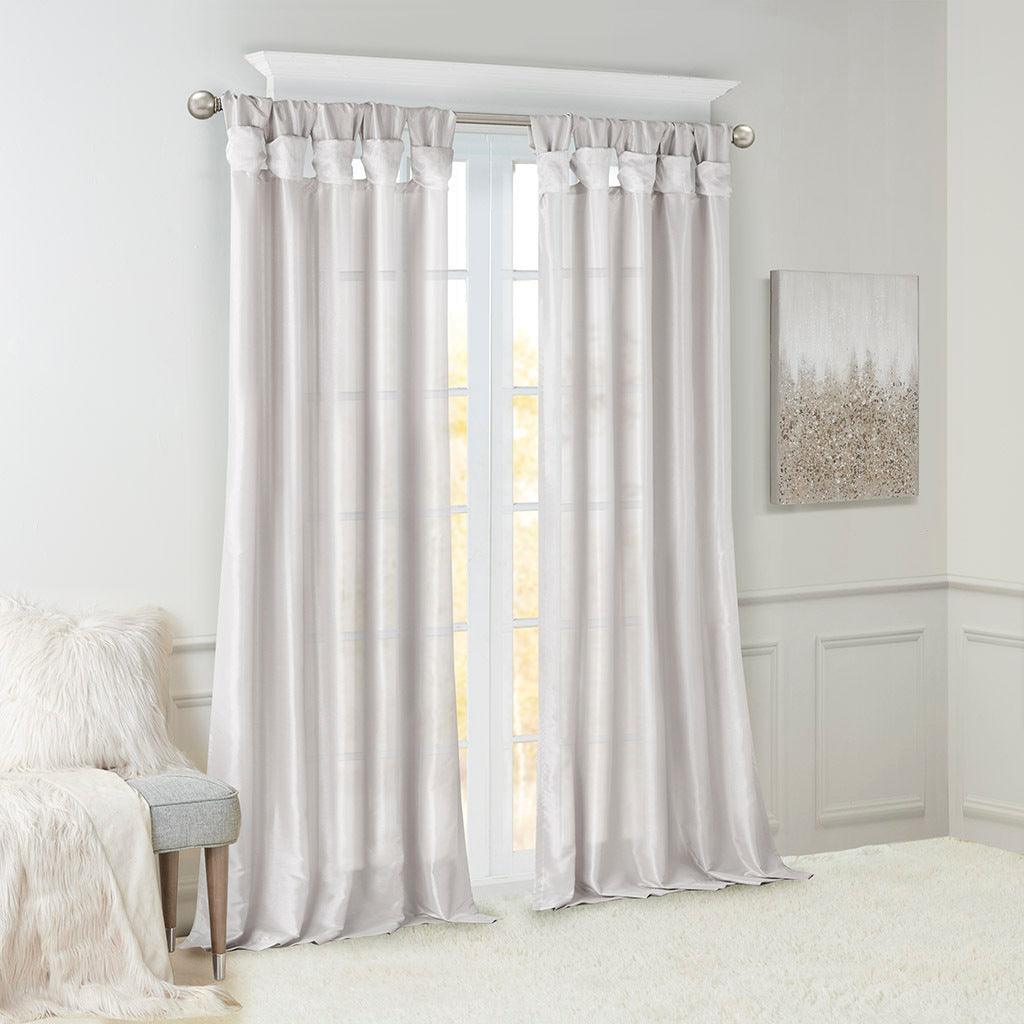 Emilia 84 H Twist Tab Window Curtain Collection Silver Olliix.com