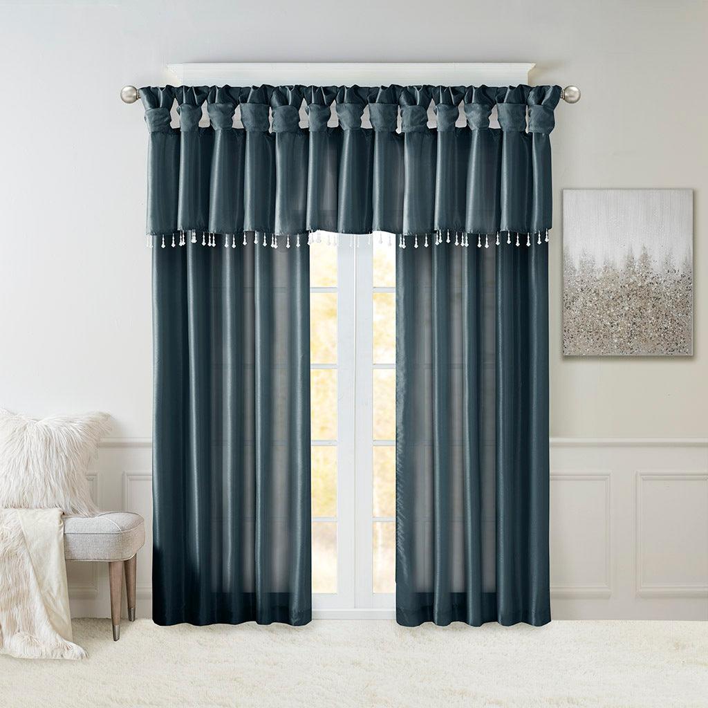 Emilia 84 H Twist Tab Window Curtain Collection Teal Olliix.com