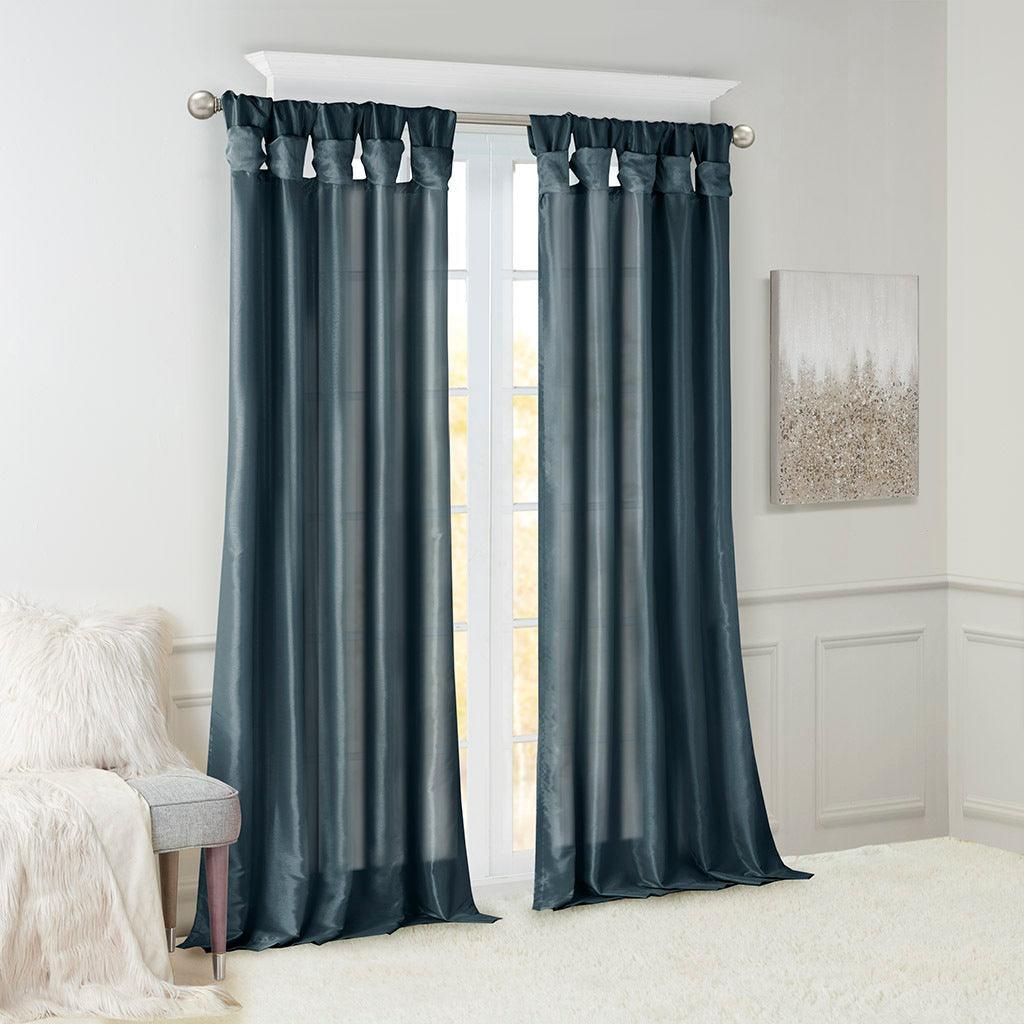 Emilia 84 H Twist Tab Window Curtain Collection Teal Olliix.com