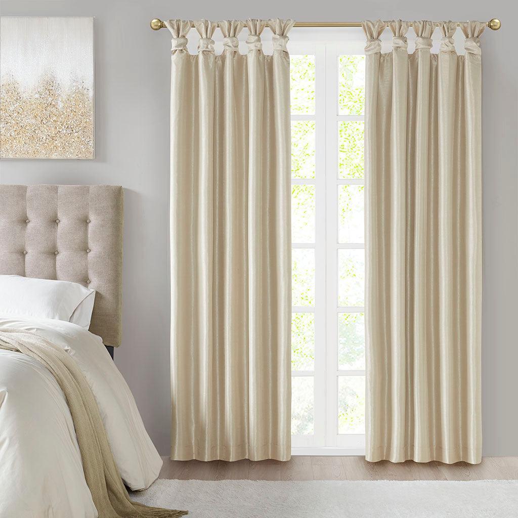 Emilia 84" Twist Tab Window Curtain Champagne Olliix.com