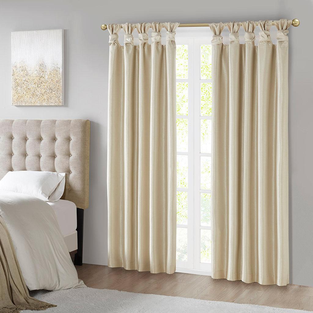 Emilia 84" Twist Tab Window Curtain Champagne Olliix.com