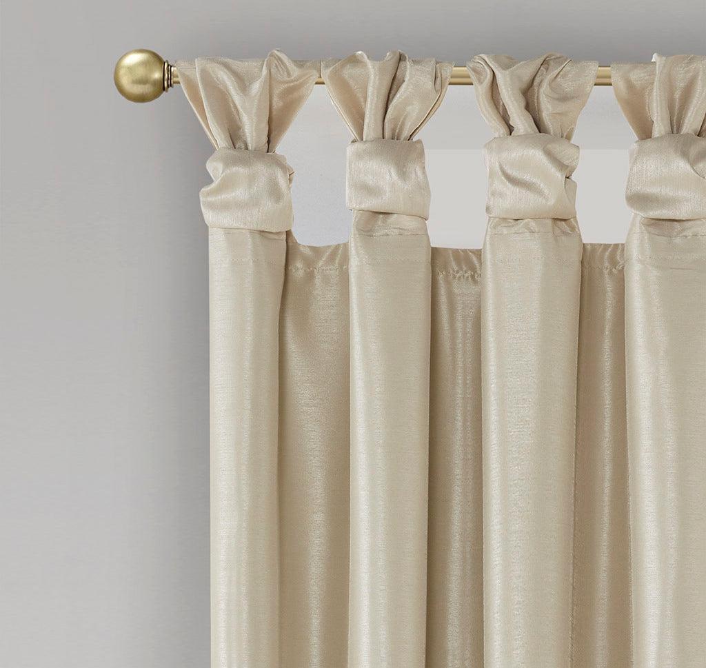 Emilia 84" Twist Tab Window Curtain Champagne Olliix.com