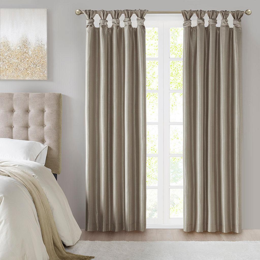 Emilia 84" Twist Tab Window Curtain Collection Pewter Olliix.com