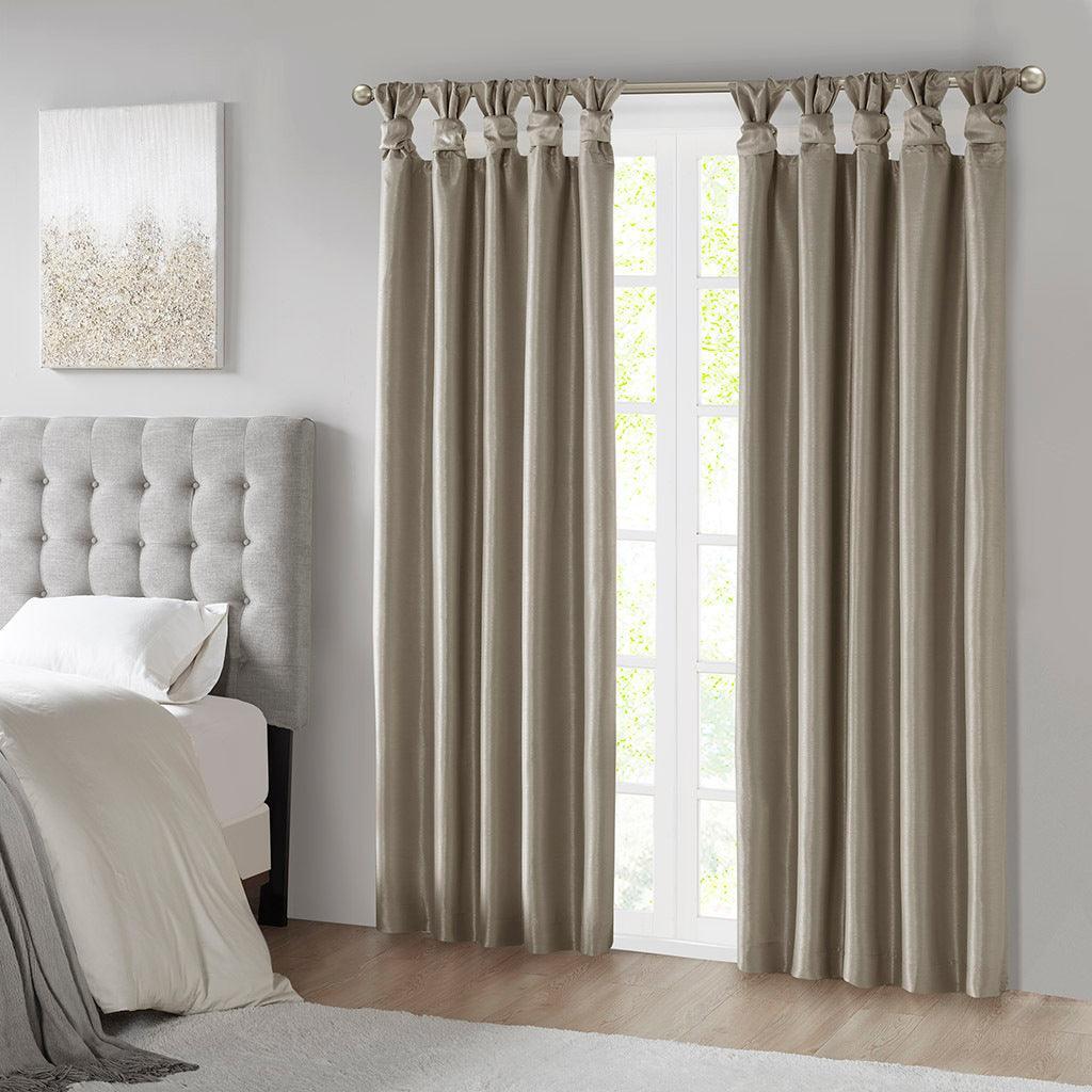 Emilia 84" Twist Tab Window Curtain Collection Pewter Olliix.com