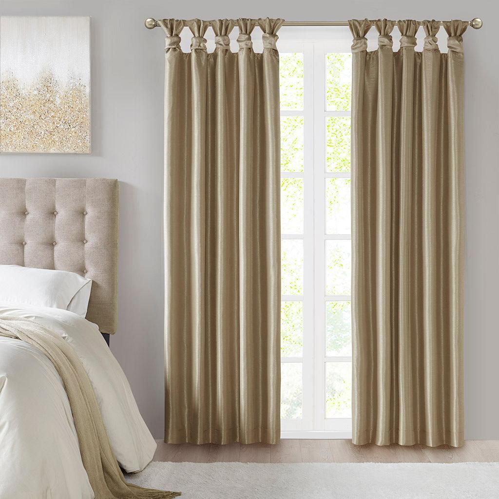 Emilia 95" Twist Tab Window Curtain Bronze Olliix.com