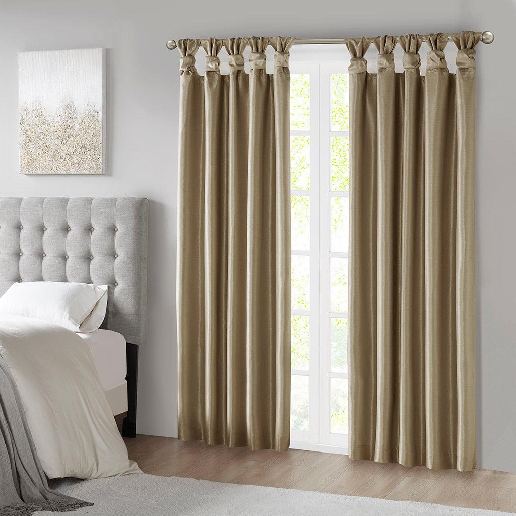 Emilia 95" Twist Tab Window Curtain Bronze Olliix.com