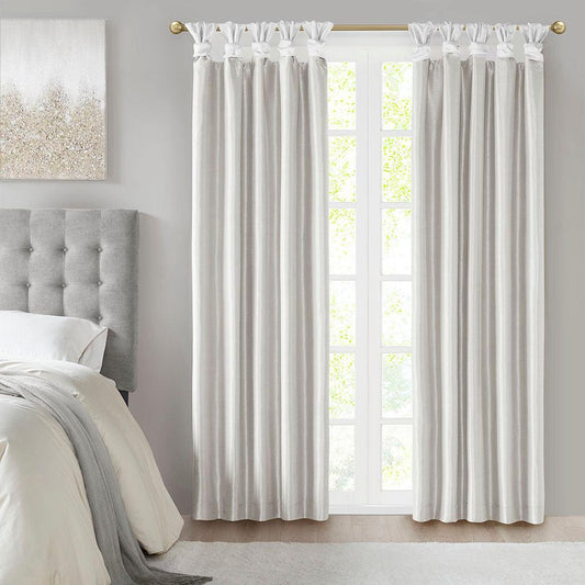 Emilia 95" Twist Tab Window Curtain White Olliix.com