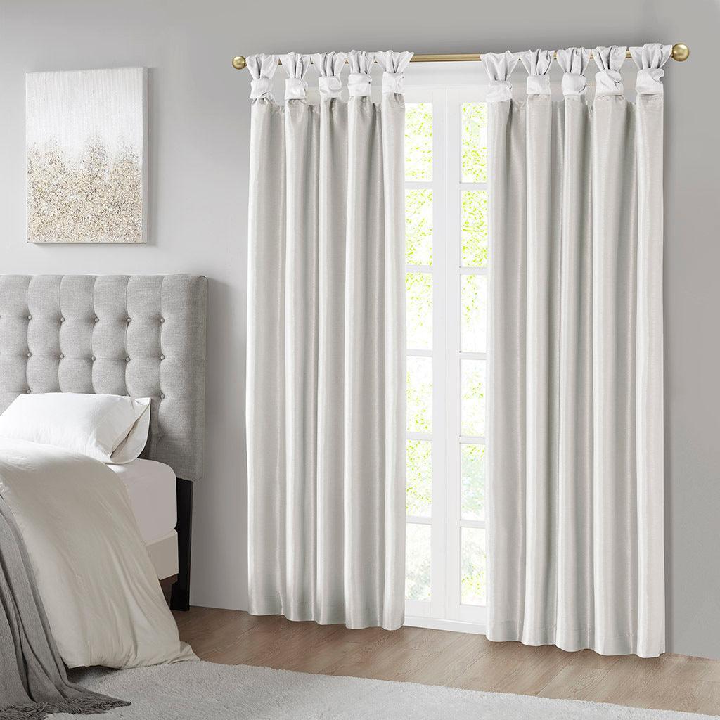 Emilia 95" Twist Tab Window Curtain White Olliix.com