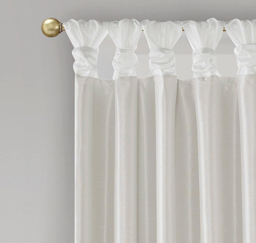 Emilia 95" Twist Tab Window Curtain White Olliix.com