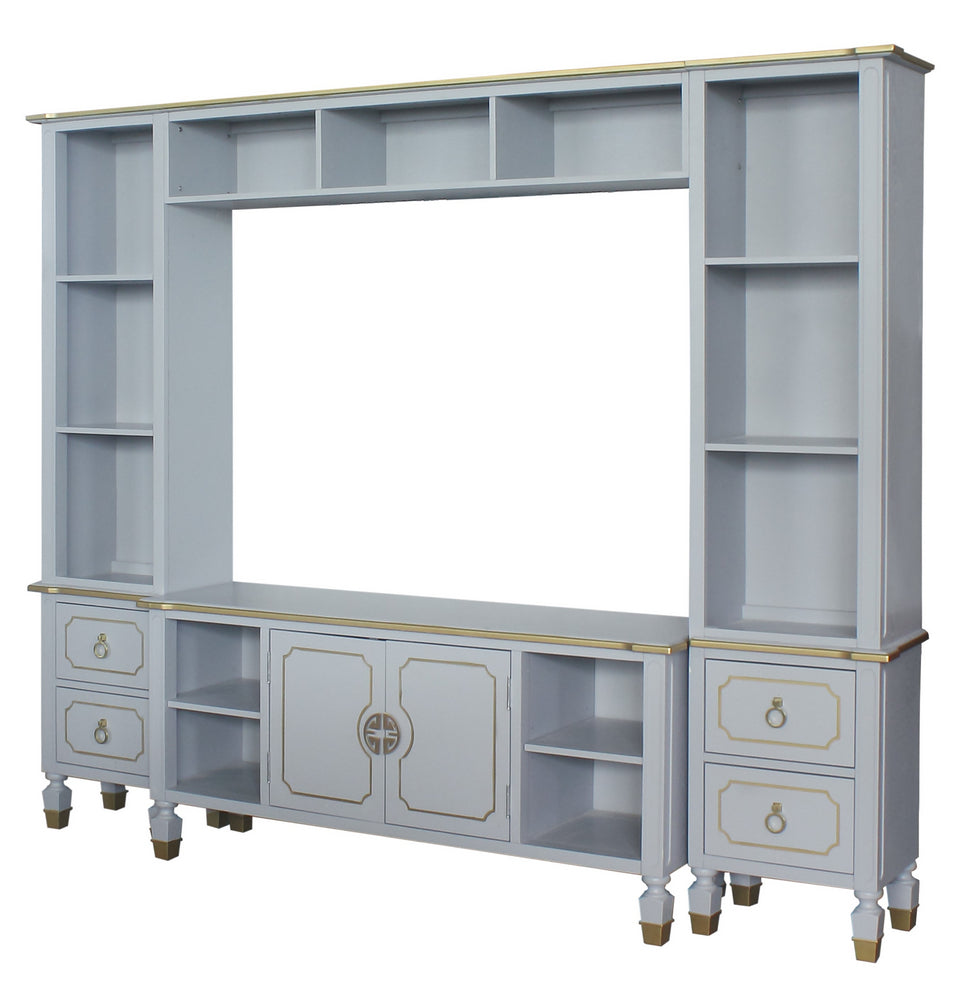 ACME House Marchese Entertainment Center with TV Stand in Pearl Gray 91990 ACME East