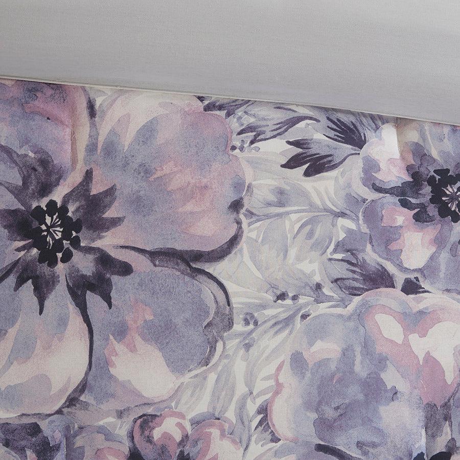 Enza Shabby Chic 7 Piece Cotton Printed Comforter Set Purple King