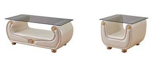 ESF Furniture - Giza 3 Piece Occasional Table Set Ivory - GIZA3SETBEIGE ESF Furniture