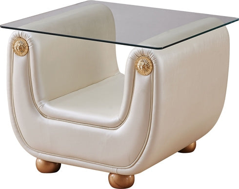 ESF Furniture - Giza End Table Ivory - GIZAENDTABLEBEIGE ESF Furniture