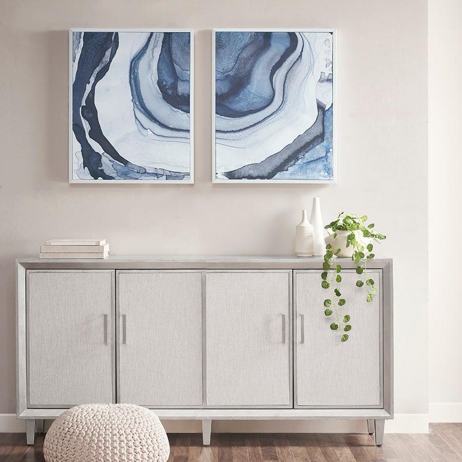 Ethereal Printed Framed Canvas Blue ( Set of 2 ) Olliix.com