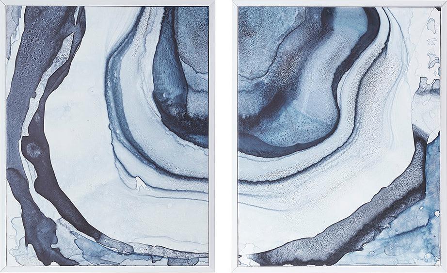 Ethereal Printed Framed Canvas Blue ( Set of 2 ) Olliix.com