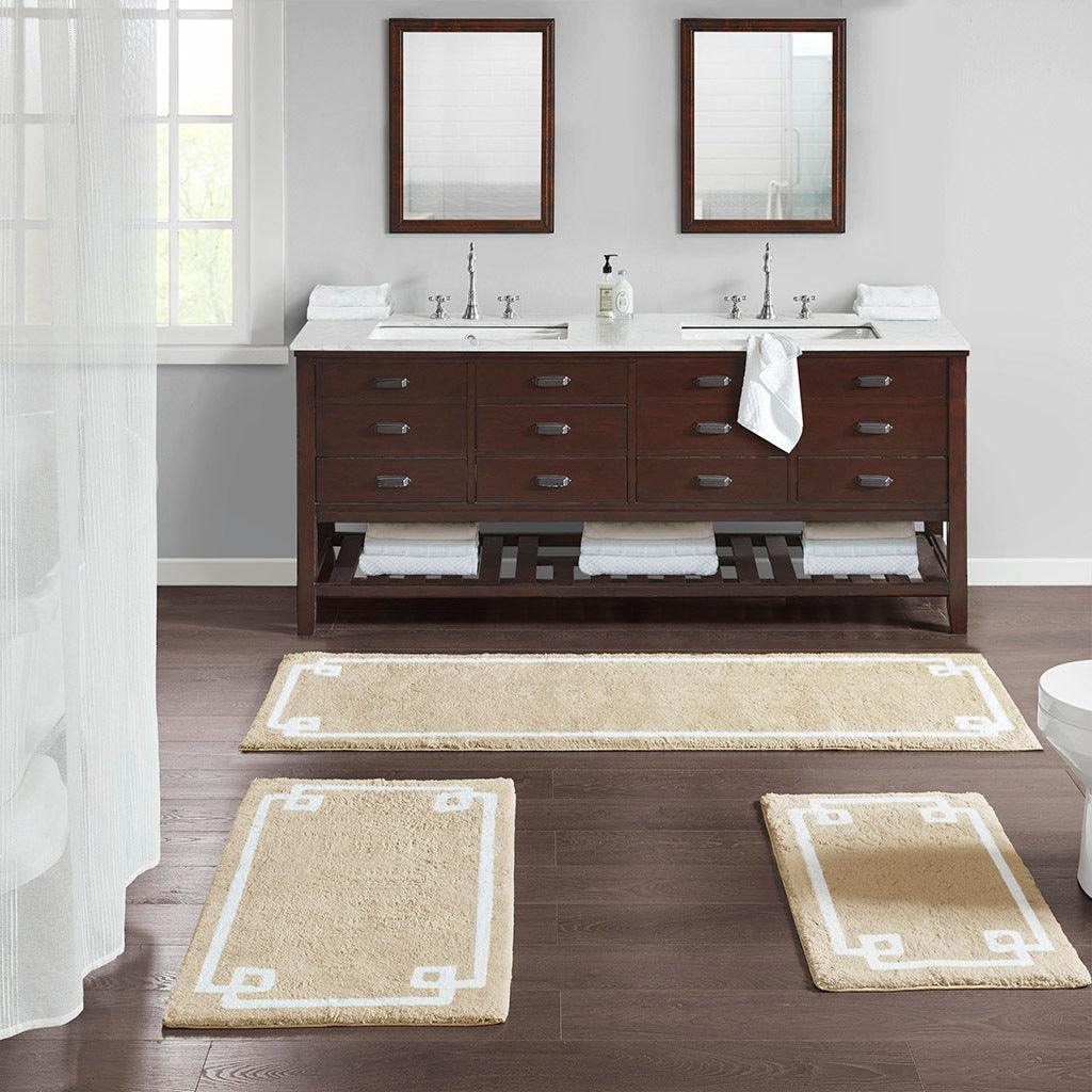 Evan 20x30"Bath Rug Taupe Olliix.com