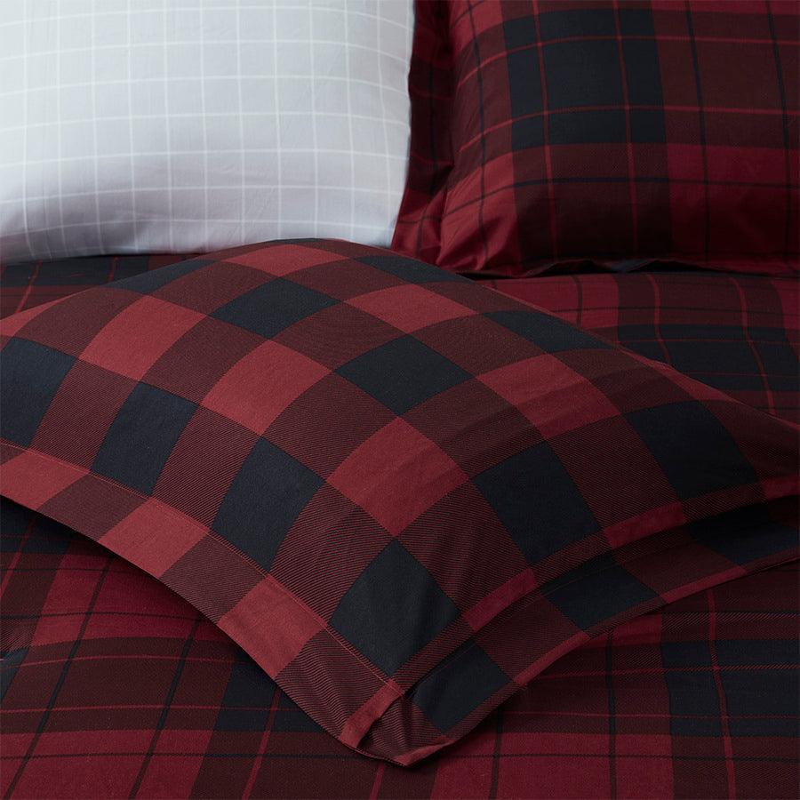 Everest Modern Reversible Complete bedding Set Red Plaid King Olliix.com