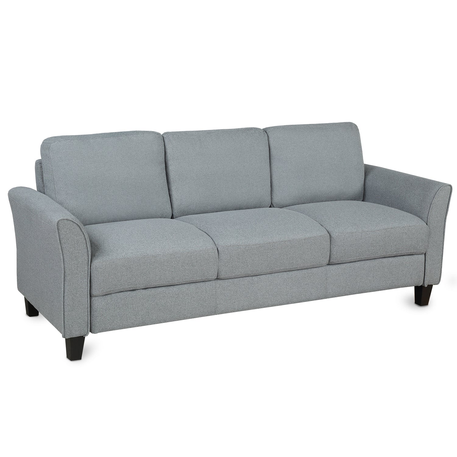 3-Seat Sofa Living Room Linen Fabric Sofa (Gray) House to Home Furnishings LLC