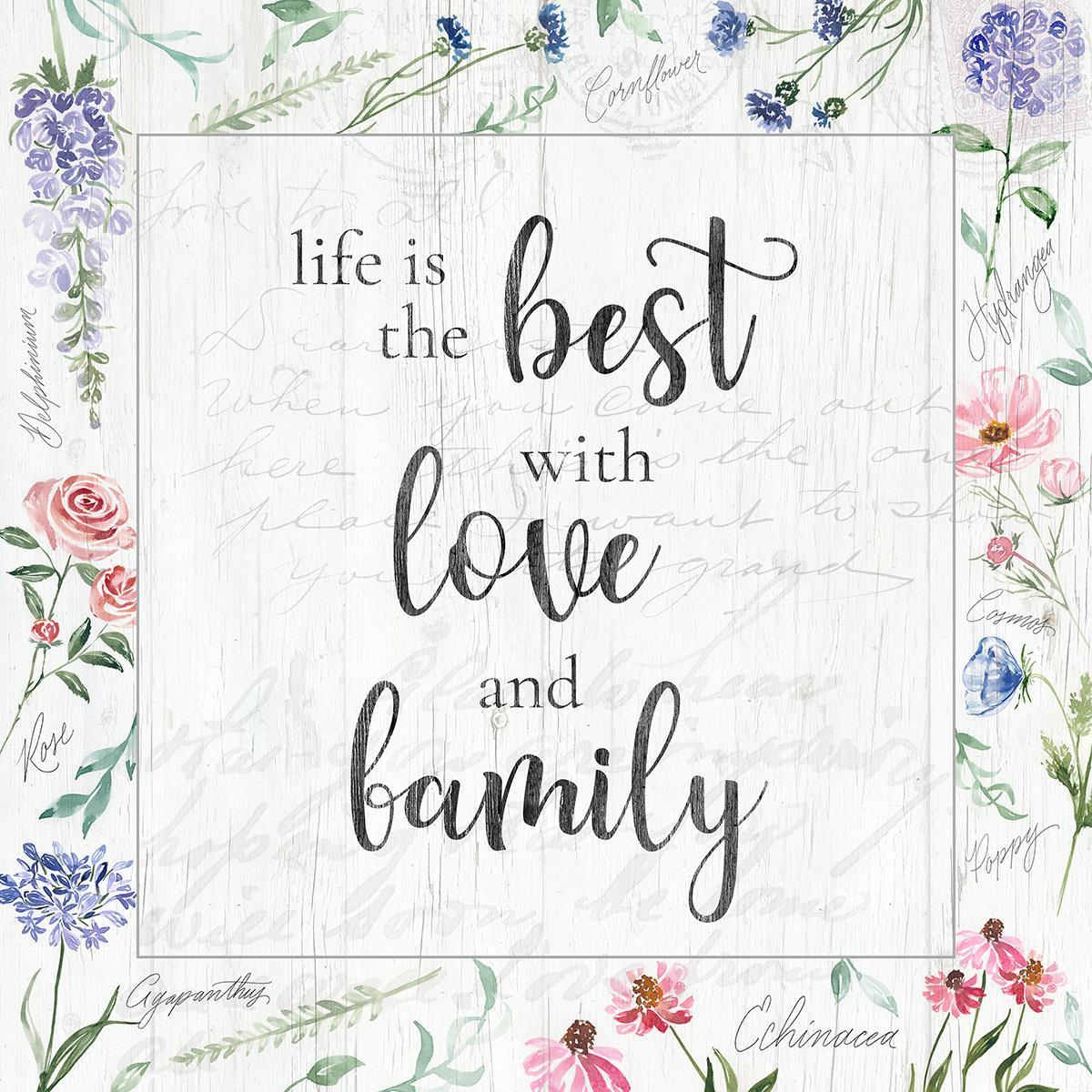 Love And Family By Kristen Brockmon (Framed) - Green Classy Art