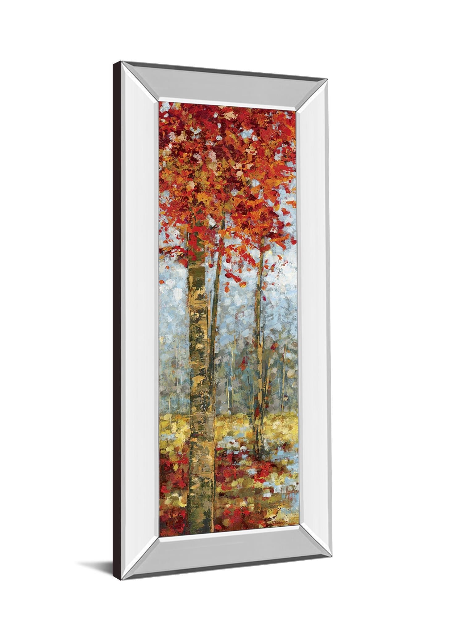 Crimson Woods I By Carmen Dolce - Mirror Framed Print Wall Art - Red Classy Art