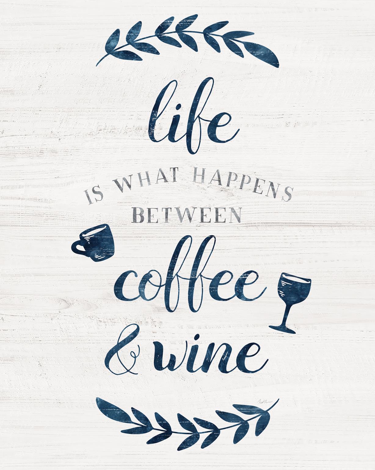 Small - Between Coffee And Wine By Natalie Carpentieri - White Classy Art