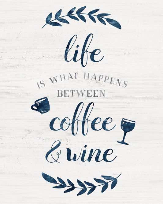 Small - Between Coffee And Wine By Natalie Carpentieri - White Classy Art