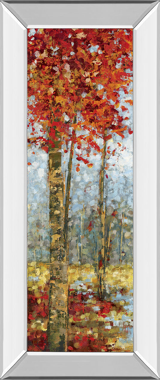 Crimson Woods I By Carmen Dolce - Mirror Framed Print Wall Art - Red Classy Art