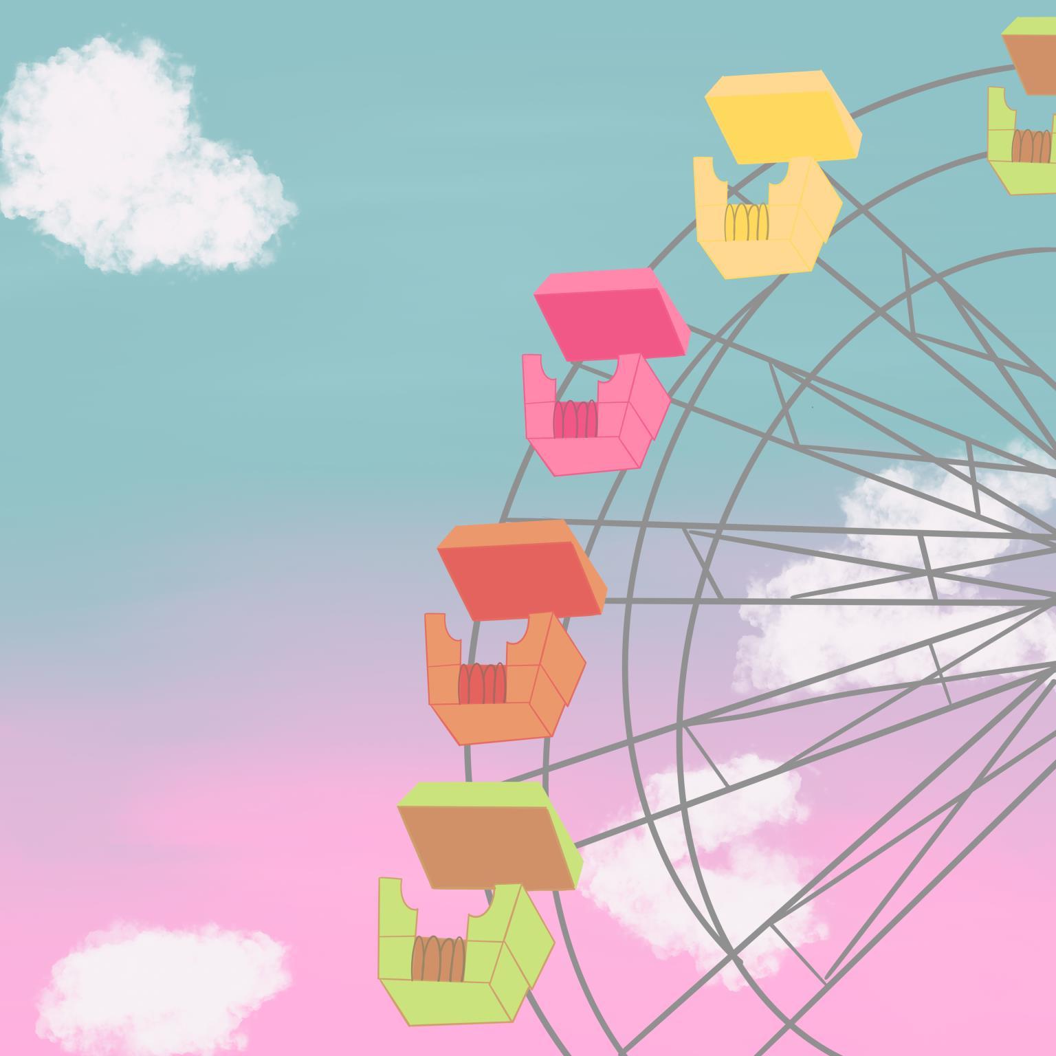 Ferris Wheel By Ashley Singleton - Pink Classy Art