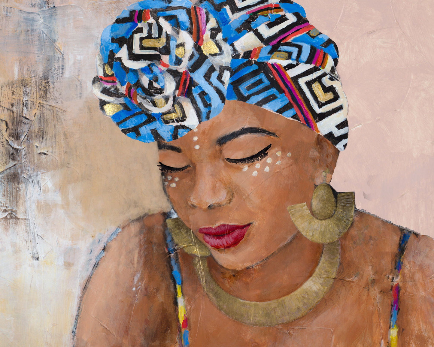 Adorned African Woman I By Lanie Loreth - Beige Classy Art