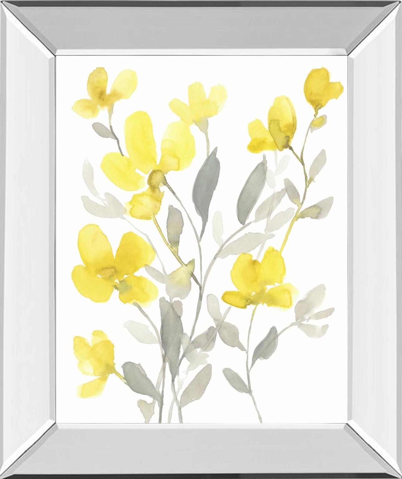 Yellow & Grey Garden I By Jennifer Goldberger - Yellow Classy Art