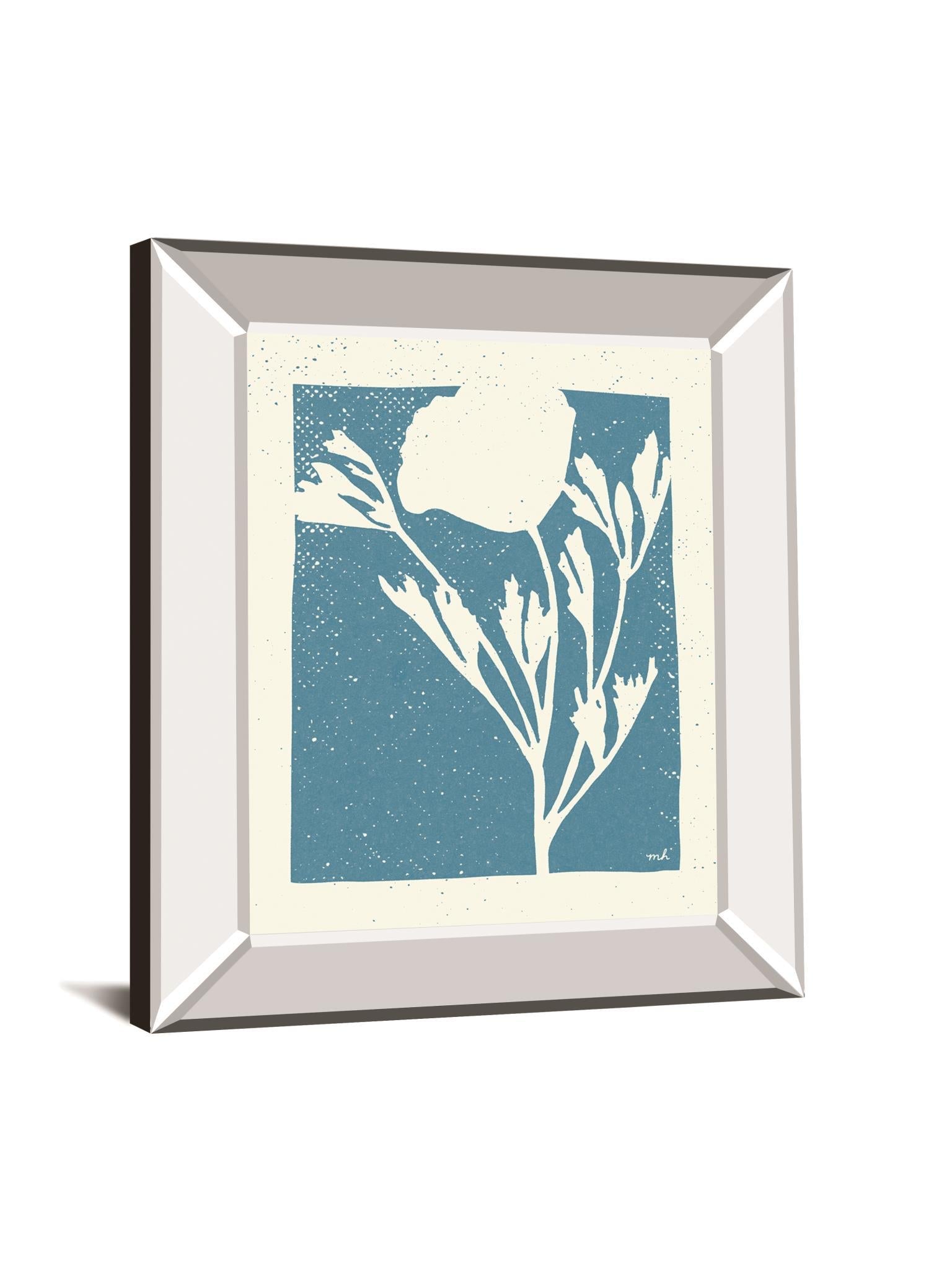 Joyful Spring II By Moira Hershey - Mirror Framed Print Wall Art - Blue Classy Art