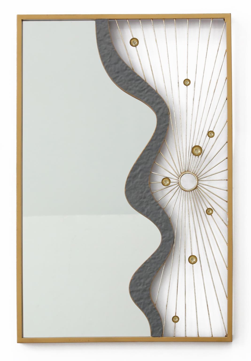 23x35 Metal Wall Mirror - Pearl Silver Classy Art