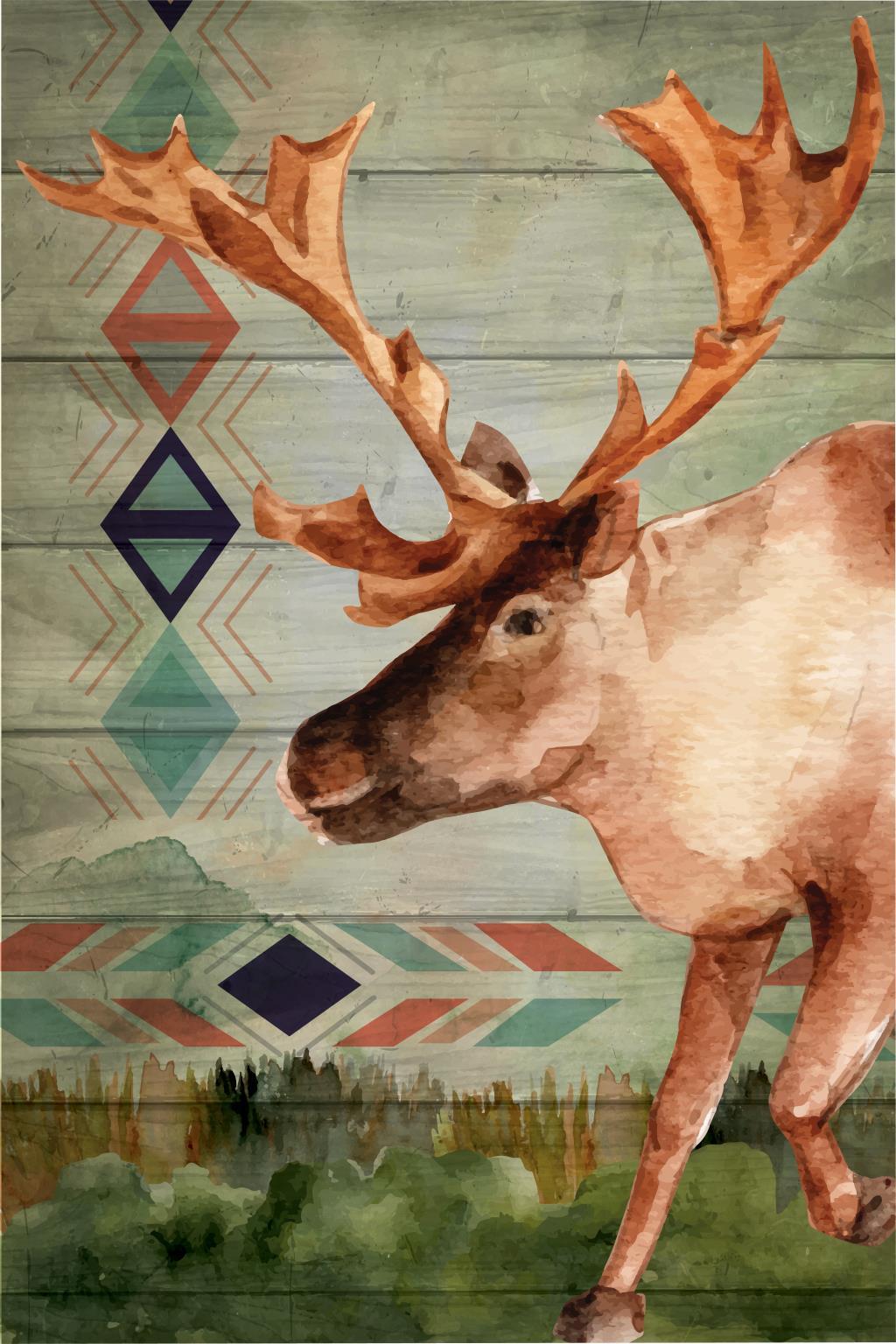 Small - Moose By Nd Art - Green Classy Art